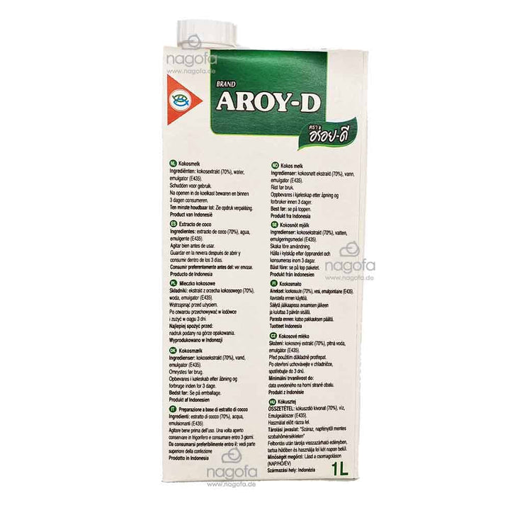 Kokosmilch - Nước cốt dừa Aroy-D - 1L