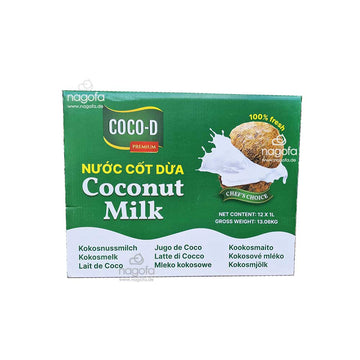 Kokosmilch Coco-D Coconut Milk - Nước cốt dừa Coco-D - Karton 12x1L