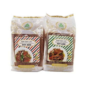 Vollkorn Reisnudeln und Reisbandnudeln Duy Anh - Bún phở gạo lứt đỏ - 400g