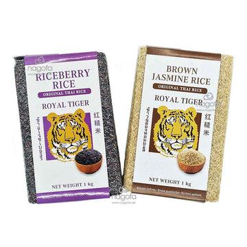 Jasmin Reis Royal Tiger - Riceberry Schwarzer und Brauner Jasminreis 1kg