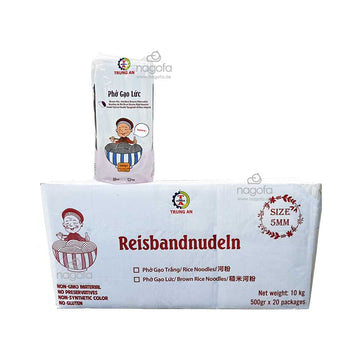 Karton Vollkorn Reisbandnudeln 5mm - 20x500g Phở gạo lứt Trung An