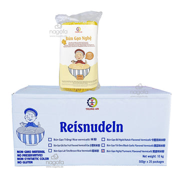 Karton Reisnudeln mit Kurkuma - Bún gạo nghệ sợi vừa 20x500g