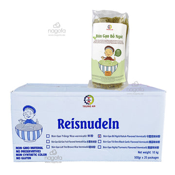 Karton Reisnudeln mit Katuk-Geschmack - Bún gạo bồ ngót sợi vừa 20x500g