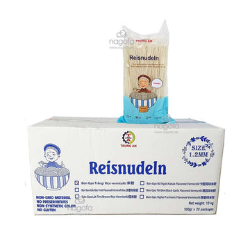 Karton Reisnudeln Trung An 1.2mm - Bún Trung An sợi vừa 20x500g