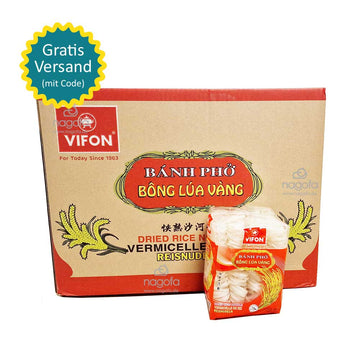 Karton Vifon Bong Lua Vang Reisbandnudeln - Bánh phở "Bông lúa vàng" 18x500g inkl. Versand