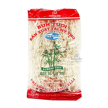 Reisnudeln Bamboo Tree Fresh Rice Vermicelli, portioniert 8 Stück - Bún tươi ba cây tre (đỏ)