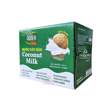 Kokosmilch Coco-D Coconut Milk - Nước cốt dừa Coco-D - Karton 12x1L