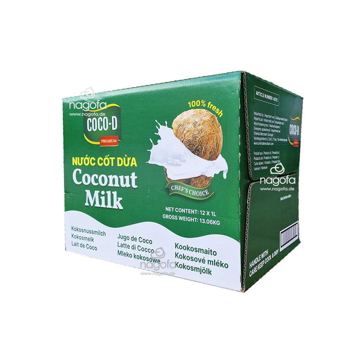 Kokosmilch Coco-D Coconut Milk - Nước cốt dừa Coco-D - Karton 12x1L