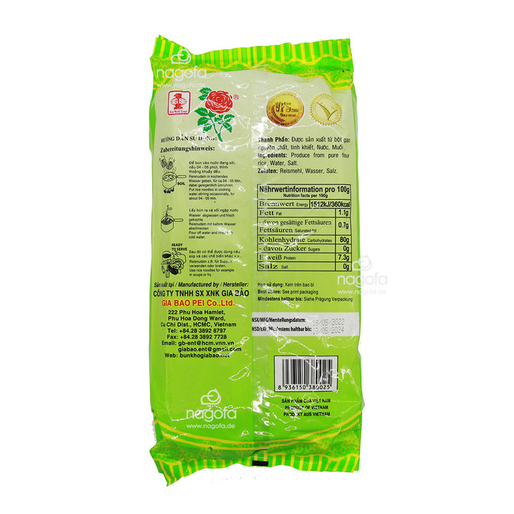 Reisnudeln Gia Bao 1,2mm - Bún Hoa Hồng sợi vừa