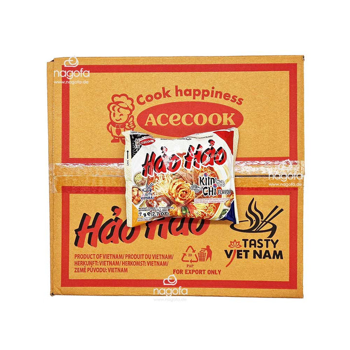 Hao Hao Kim Chi - vegetarische Instantnudeln mit KimChi Geschmack -Karton 30x77g