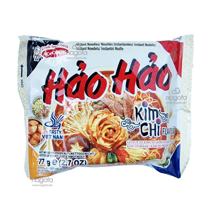 Hao Hao Kim Chi - vegetarische Instantnudeln mit KimChi Geschmack - Päckchen 77g