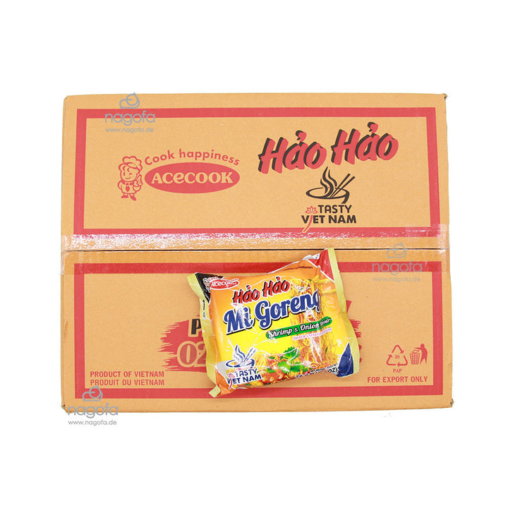 Instantnudeln Hao Hao mit Garnelengeschmack Mi Goreng - Karton 30x76g