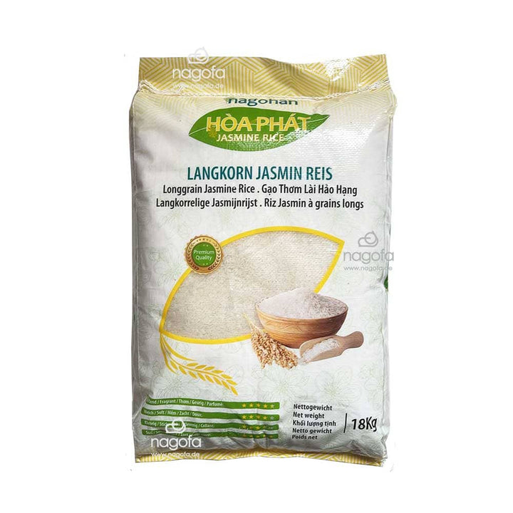 Hoa Phat Jasmin Reis, Langkorn – Gạo thơm lài Hòa Phát 18kg
