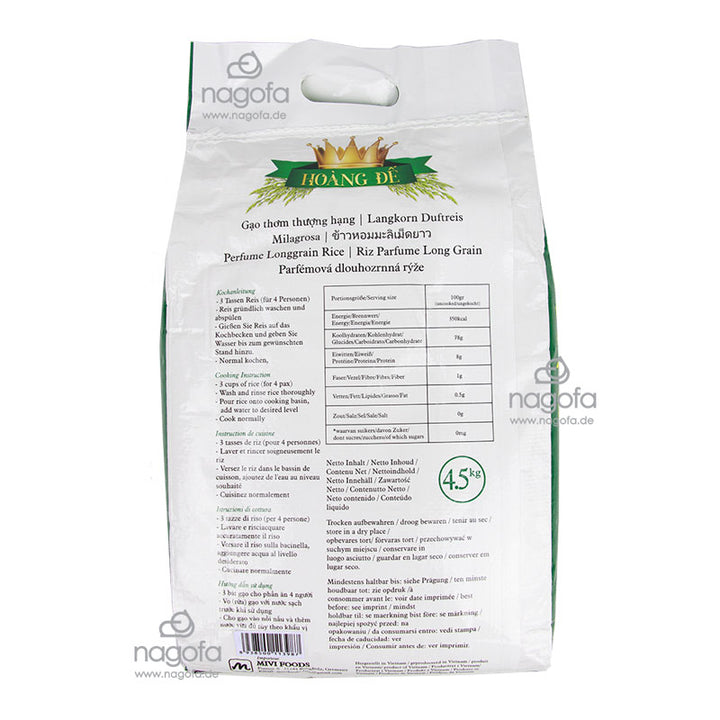 Langkorn Duftreis Hoang De - Gạo thơm dẻo Hoàng Đế 4,5kg