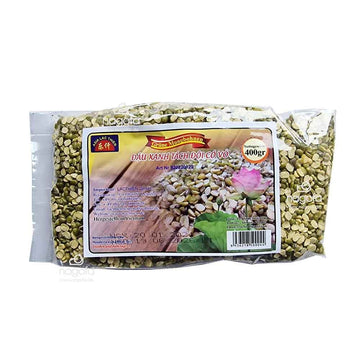 grüne Mungbohnen, halbiert, ungeschält -  Đậu xanh tách đôi có vỏ - Lac Thien - 400g