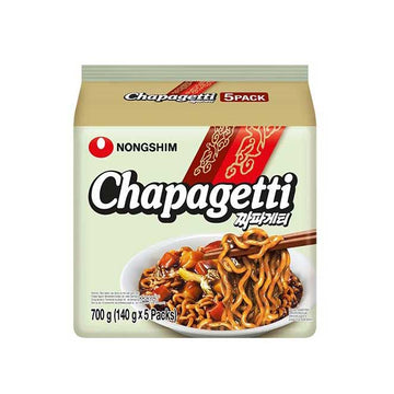 NONGSHIM Chapagetti Instantnudeln mit schwarzem Sojabohnen Geschmack - Pack 5x140g