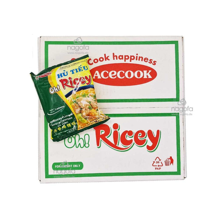 Hu tieu Oh! Ricey Suon Heo - Instant Reisnudeln mit Spareribs Geschmack - Karton 24x70g