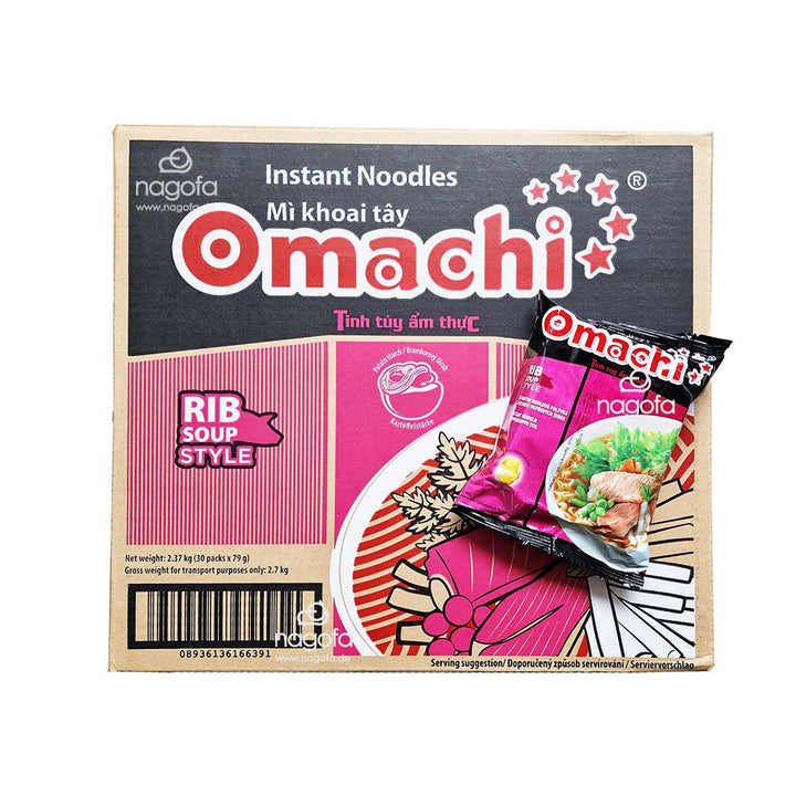 Omachi Suon Ham - Instant Kartoffelnudeln mit Rippensuppe Geschmack - Karton 30x79g