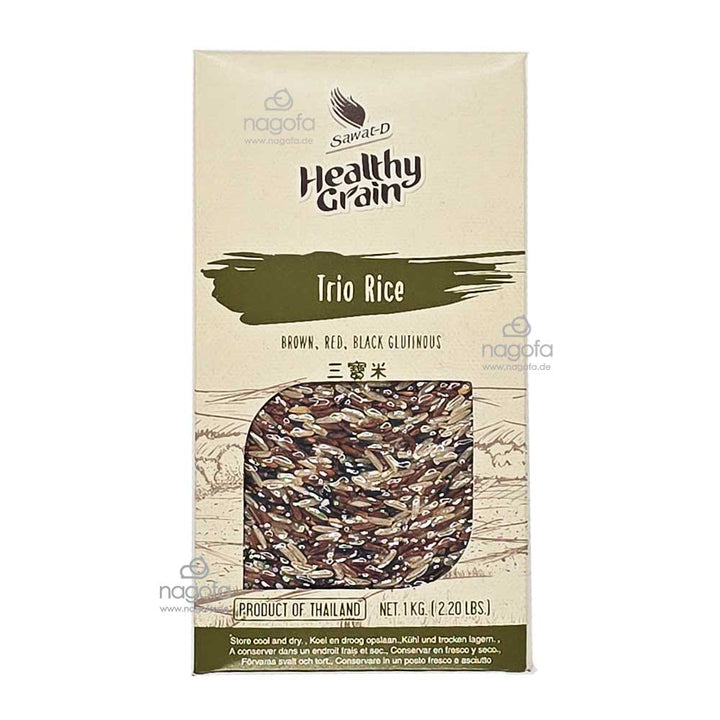 SAWAT-D Trio-Mix - gemischter brauner, roter und schwarzer Jasminreis  - Gạo lứt mix tam sắc 1kg