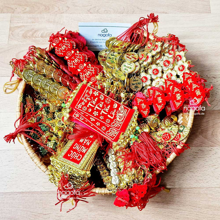 Tet-Ornament, roter Anhänger – Glücksdekoration zum vietnamesischen Neujahrsfest - GRATIS zu Deiner Bestellung ab 80€