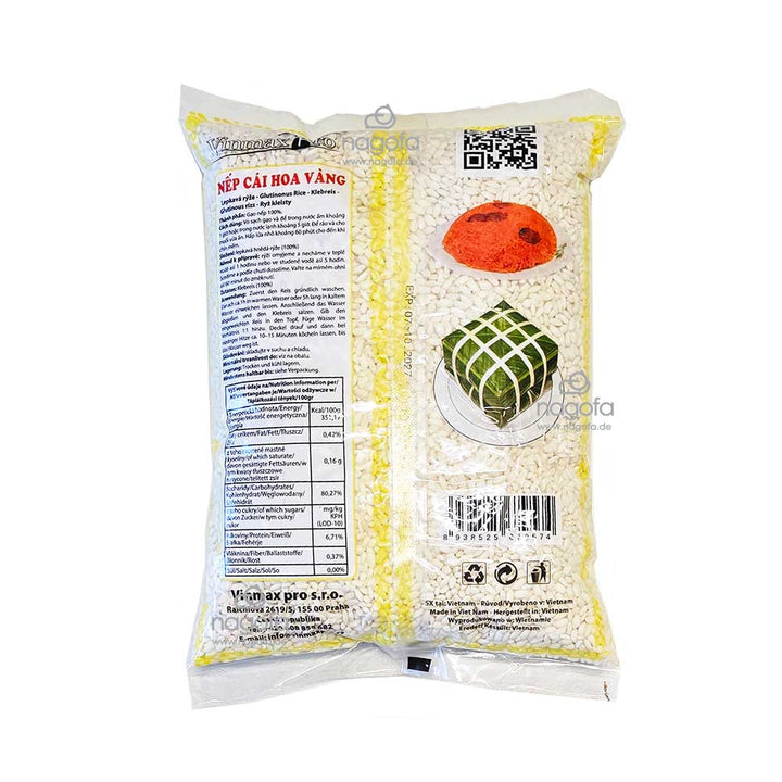 Rundkorn Klebreis Totaco - Gạo nếp cái hoa vàng - 1kg