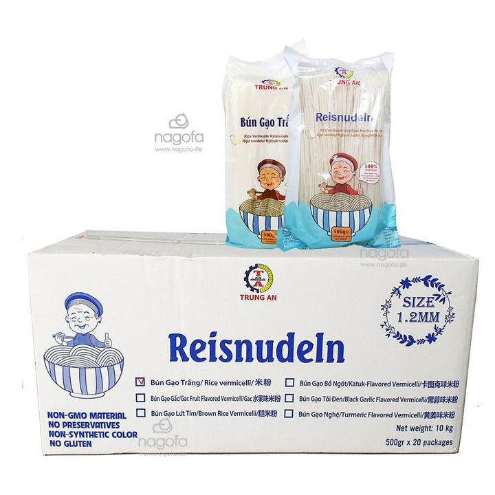 Karton Reisnudeln Trung An 1.2mm - Bún Trung An sợi vừa 20x500g