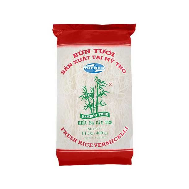 Reisnudeln Bamboo Tree Fresh Rice Vermicelli, portioniert 8 Stück - Bún tươi ba cây tre (đỏ)