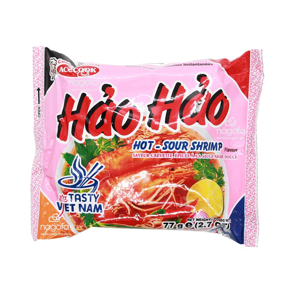 Hao Hao Chua Cay - Instantnudeln Hao Hao mit Shrim Geschmack Hot-Sour - Päckchen 76g